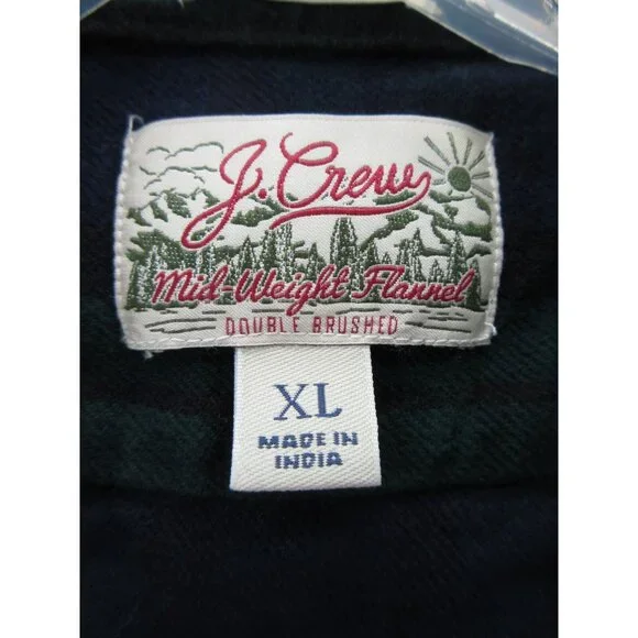 J Crew Shirt XL Midweight Flannel Double Brushed Classic Tartan Plaid - Picture 8 of 11